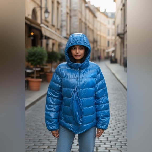 Jackets & Blazers - Women's Blue Puffer Jacket NWOT